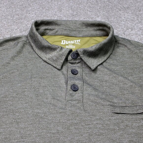 Duluth Polo Shirt Men 3XL XXXL Green Armachillo Cooling Relaxed Fit Short Sleeve - Picture 5 of 14